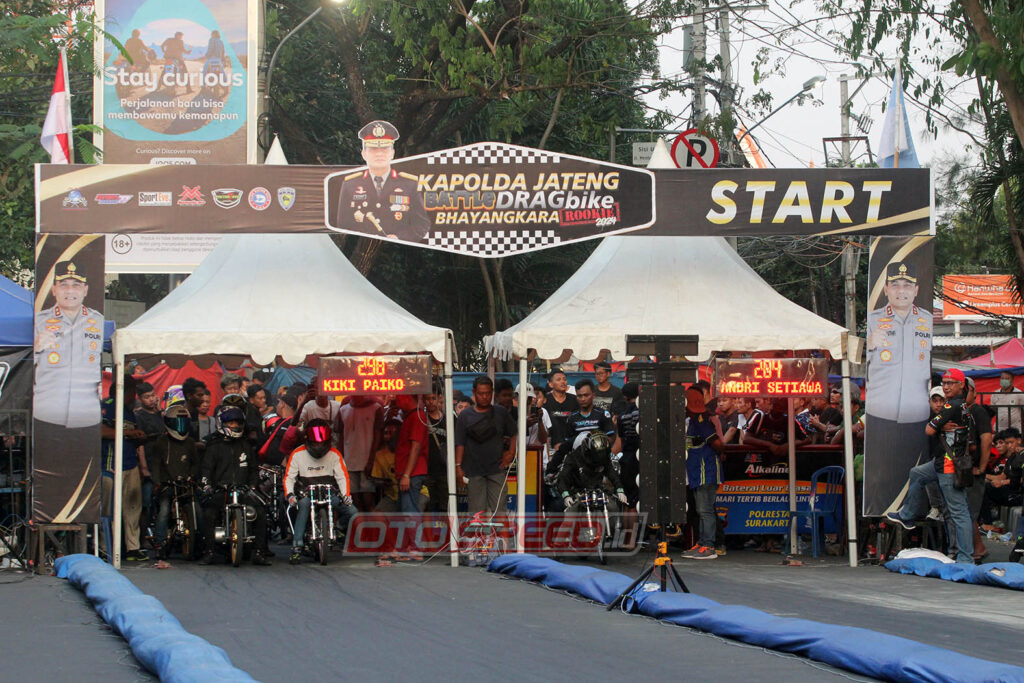 Pecaaahhh… Kapolda Jateng Battle Drag Bike Bhayangkara Rookie 2024 Sukses Tembus 900 Starter