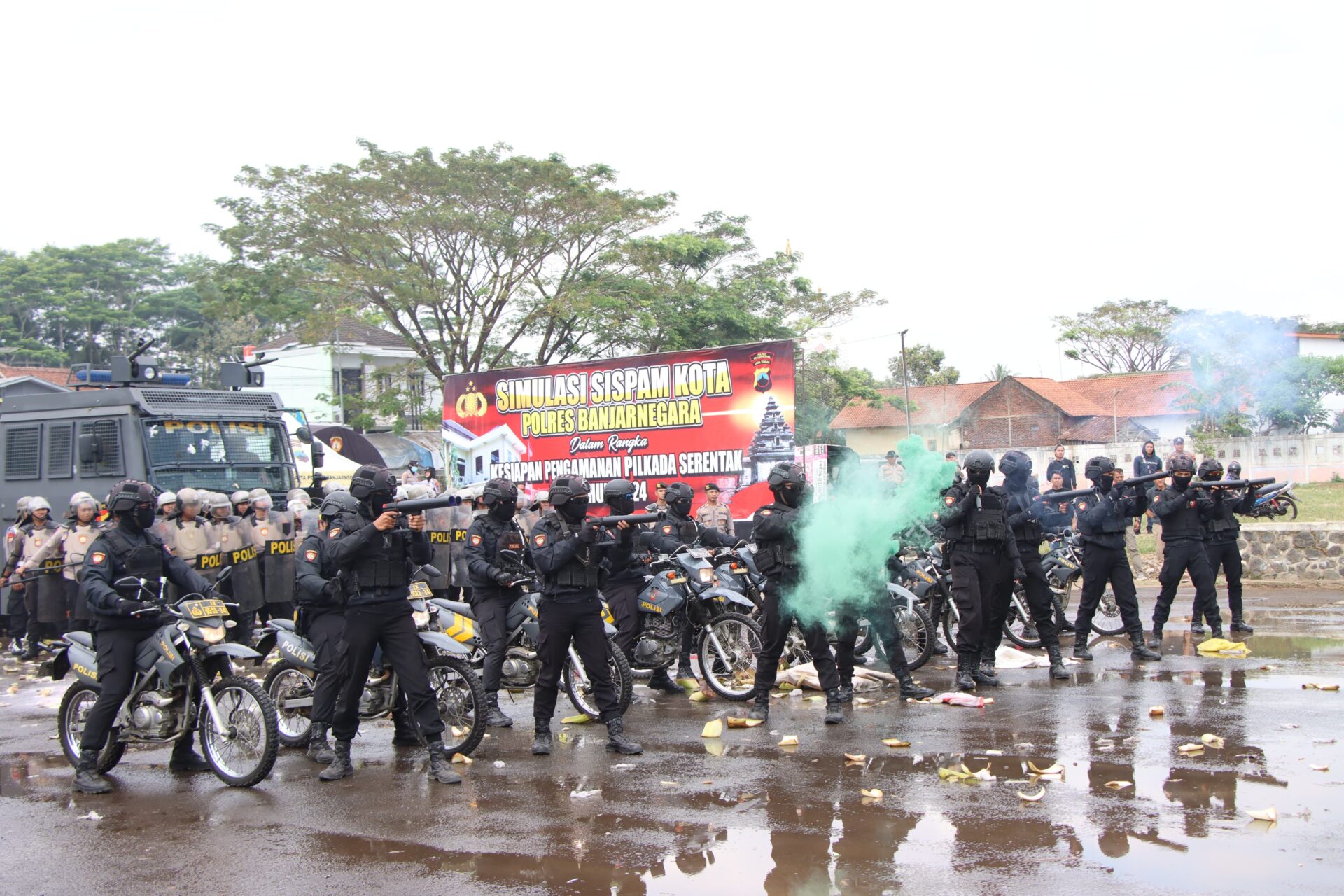 Antisipasi Kisruh Pilkada, Polres Banjarnegara Gelar Simulasi Sispamkota