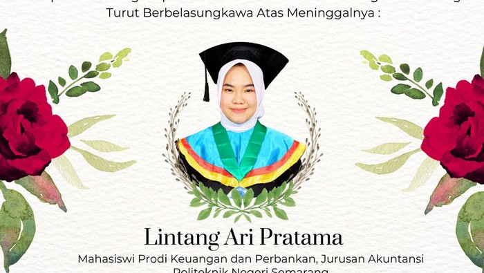 Dua Hari Jelang Wisuda, Mahasiswi Polines Semarang Tewas Kecelakaan