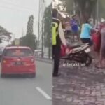 Fakta Di Balik Viral Polisi Nyangkut Di Kap Mobil Calya