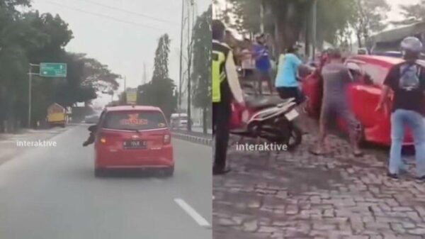 Polisi Nyangkut di Kap Mobil Calya Merah di Kudus: Ini Yang Sebenarnya Terjadi