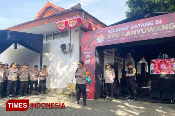 Jelang Momen Penting, Polisi Tingkatkan Pengamanan Di Kantor Kpu Banyuwangi