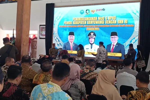 Kapolresta Banyuwangi Hadiri Penandatanganan Mou Dan Nphd Dengan Bnn Ri