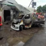 Kebakaran Di Purwoasri Banyuwangi, Pom Mini Dan Pikap Terbakar, Dua