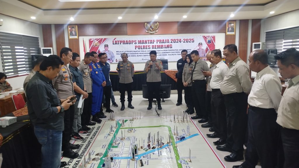 Latihan Pra Ops Mantap Praja 2024: Polres Rembang Kerahkan 550