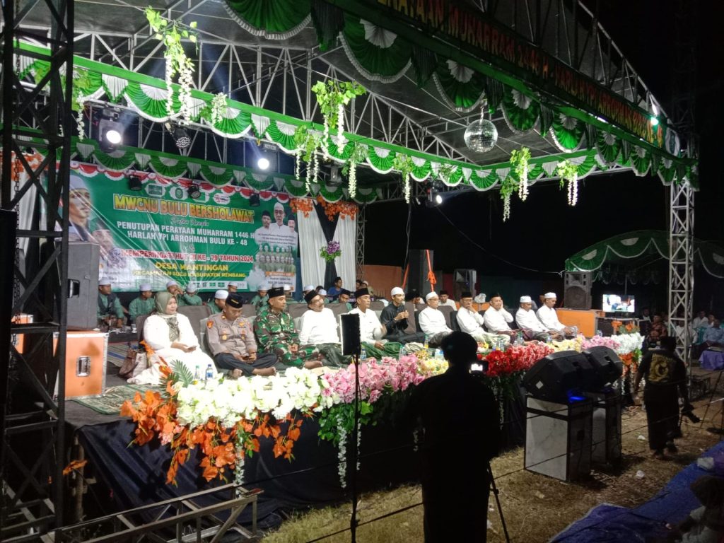 MWC NU Bulu Bersholawat pada Penutup Perayaan Muharram dan Peringati HUT RI ke 79