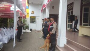 Ops Mantap Praja Candi, Unit Satwa Polres Jepara Amankan Kantor KPU dengan Patroli