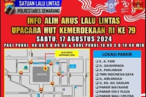 Simak Rekayasa Lalu Lintas saat Upacara HUT Ke-79 Kemerdekaan RI di Simpang Lima Semarang