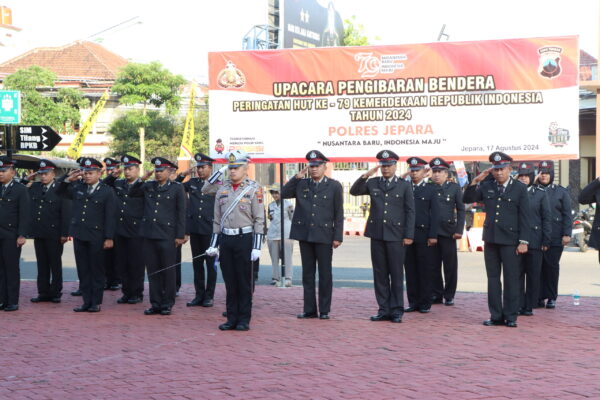 Peringati Hut Ri Ke 79, Polres Jepara Gelar Upacara Bendera