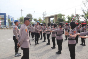 Polwan Polres Sukoharjo Gelar Gaktiplin Sambut HUT ke-76 dengan Penuh Semangat