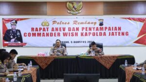 Rapat Jam Pimpinan, Kapolres Rembang Sampaikan Commander Wish Kapolda Jateng