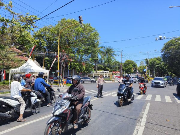 Rekayasa Lalu Lintas Oleh Polresta Banyuwangi, Pastikan Kelancaran Unjuk Rasa