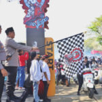 Sambut hari kemerdekaan, kapolresta banyuwangi lepas touring bikers vespa jawa bali