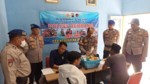 Sat Polairud Polres Rembang Bekerja Sama Dengan Si Dokkes Gelar Kegiatan Cek Kesehatan Berlayar