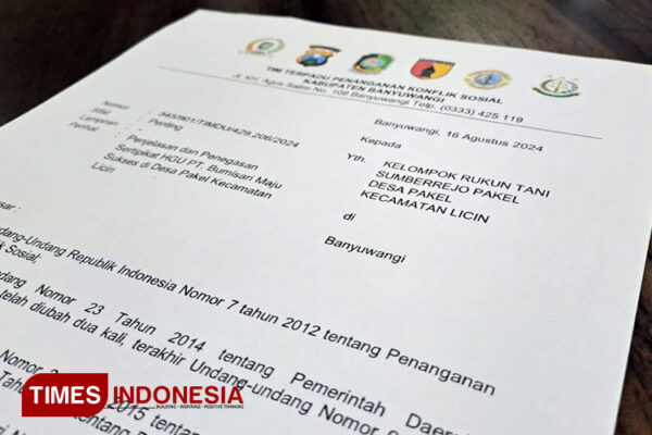 Tim Terpadu Banyuwangi Beri Peringatan Keras Ke Rukun Tani Pakel