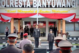 Upacara Hari Kemerdekaan Ri Ke 79 Di Polresta Banyuwangi Berlangsung Khidmat