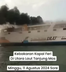 Kapal Feri Terbakar di Tanjung Mas Semarang, Asap Hitam Tebal Mengkhawatirkan