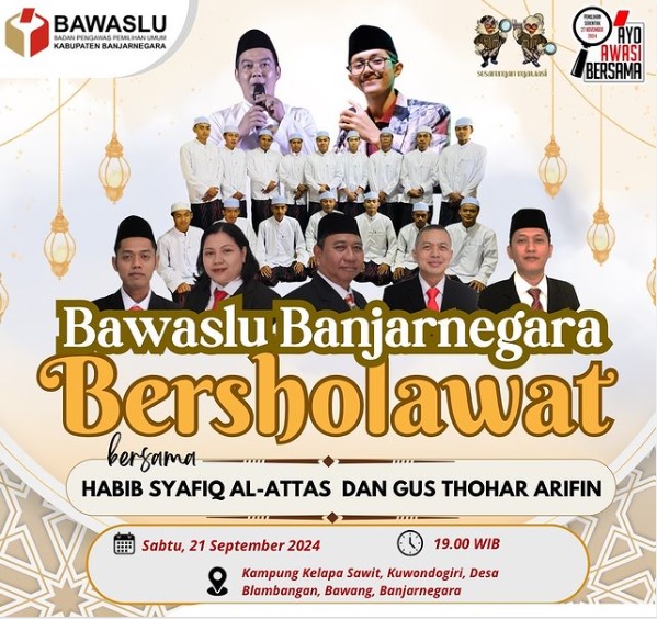 Bawaslu Banjarnegara Padukan Sosialisasi Pilkada Dan Bersholawat Dalam Acara Malam