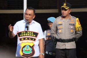 Bupati Jembrana Pimpin Apel di Mapolres, Komitmen Pembangunan Daerah Jadi Sorotan