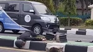 Laka Tunggal di Klaten: Pemotor Terluka di Median Jalan Jogja-Solo