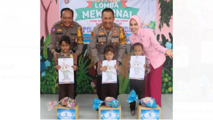 Lomba Mewarnai Anak Memeriahkan Hut Ke 69 Lalu Lintas Polres Lamandau