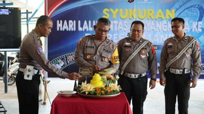 Satlantas Polres Lamandau Rayakan HUT ke-69 dengan Syukuran Sederhana