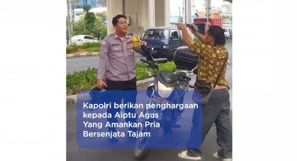 Tindakan Heroik Aiptu Agus Supriyatna Tangani Pria Bersenjata Tajam, Kapolri