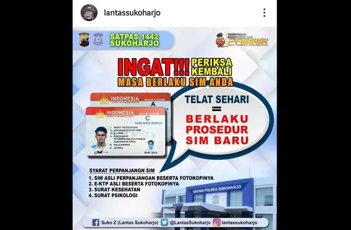 Penting! Keterlambatan Perpanjangan SIM 1 Hari di Sukoharjo Berujung pada Pembuatan Baru