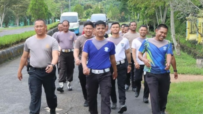 Menyambut pilkada, kapolres lamandau dorong anggota polri tingkatkan kebugaran