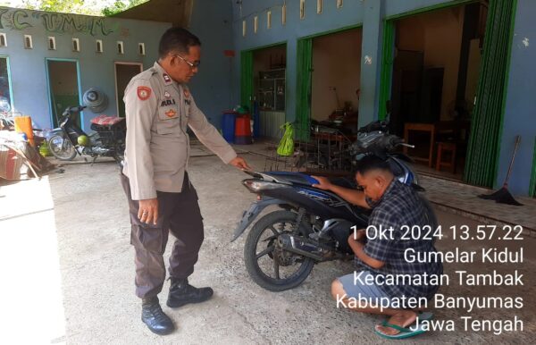 Polsek Tambak Polresta Banyumas Beri Pembinaan Pengguna Knalpot Brong Lewat Patroli KRYD