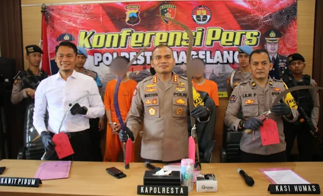 Polresta Magelang Amankan 4 Pelaku Penyalahgunaan Sajam