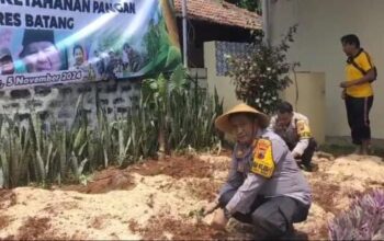 Dukung Program Ketahanan Pangan, Polres Batang Olah Lahan Jadi Kebun