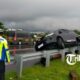 Kecelakaan Unik Di Tol Solo Ngawi, Fortuner Hantam Pembatas Jalan