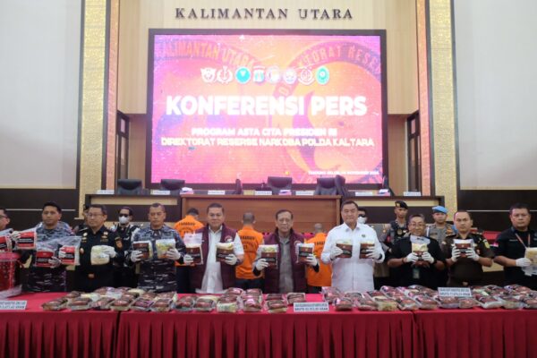 Konferensi Pers Polda Kaltara Pada Pengungkapan Jaringan Narkoba