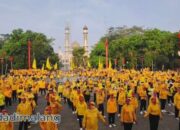 Pecahkan Rekor Muri, 2.500 Kader Golkar Kota Malang Senam Bareng