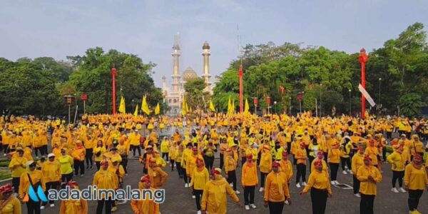 Pecahkan Rekor Muri, 2.500 Kader Golkar Kota Malang Senam Bareng