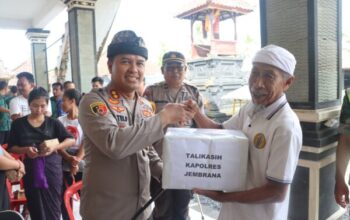 Polres Jembrana Sukseskan Kegiatan “minggu Kasih” Di Banjar Juwuk Manis,