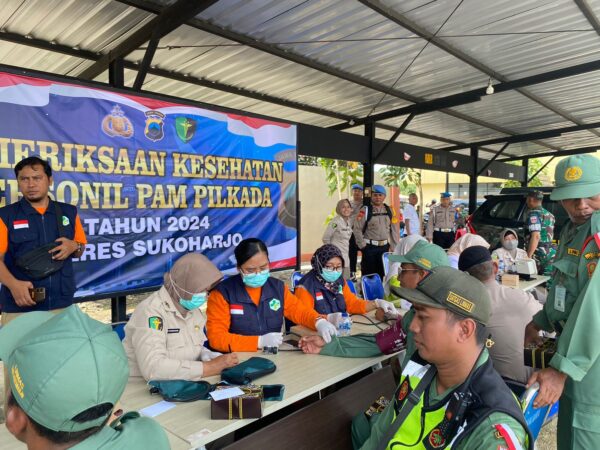 Ratusan Personel Pengamanan Tps Sukoharjo Disiagakan Dengan Pemeriksaan Dokkes