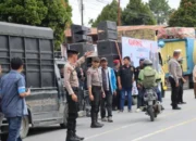 Ratusan Personel Polres Humbahas Amankan Kampanye Akbar Pilkada Polres Humbahas