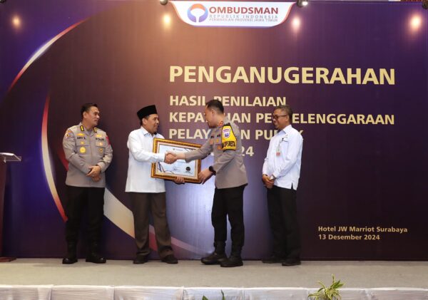 Anugerah Kepatuhan 2024, Polresta Malang Kota Diakui Ombudsman Ri