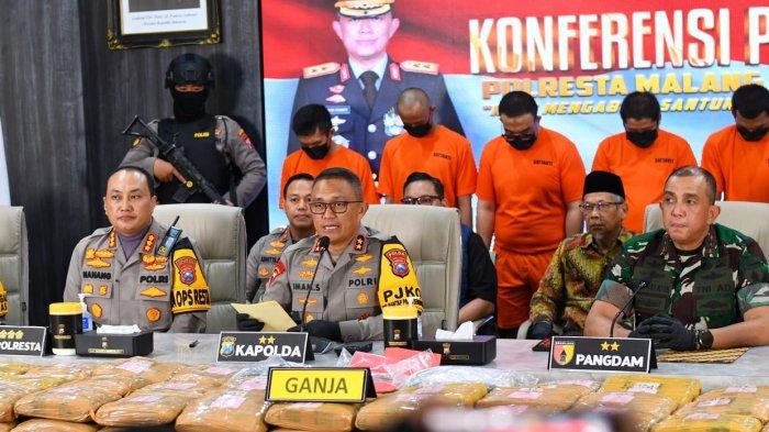 Bongkar Jaringan Narkoba, Polresta Malang Kota Sita 166,56 Kg Ganja