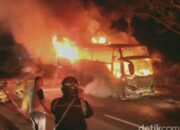 Bus Wisata Terbakar Habis Di Jalan Jogja Solo, Kejadian Di Delanggu