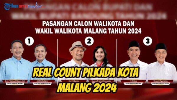 Cek Hasil Real Count Pilkada Kota Malang 2024: Wahyu-Ali, Heri-Pratiwi, dan Anton-Dimyati