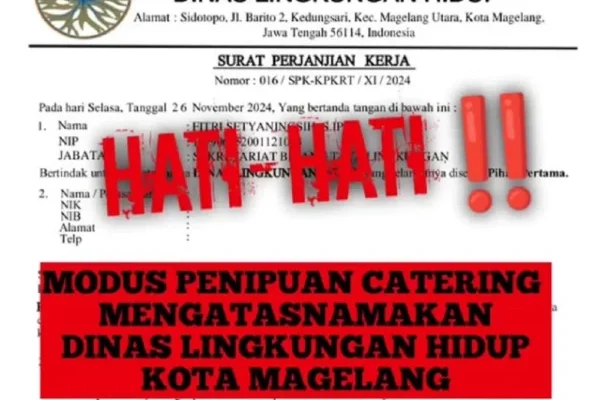 Penipu Catut Nama DLH Kota Magelang, Dua Pengusaha Katering Jadi Korban