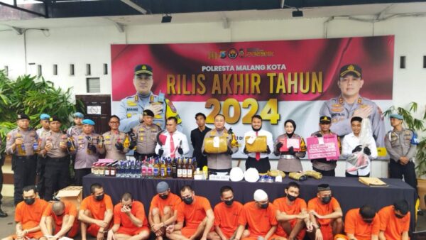 Polresta Malang Kota Rilis Rekapitulasi Pengungkapan Kasus Sepanjang 2024