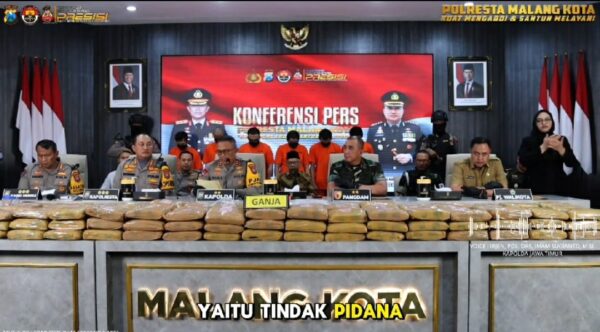 Selamatkan Ribuan Jiwa, Polresta Malang Kota Berhasil Gagalkan Peredaran Ganja