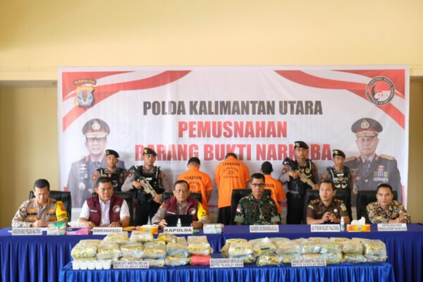 Tegas Berantas Narkoba, Polda Kaltara Musnahkan 74 Kg Sabu