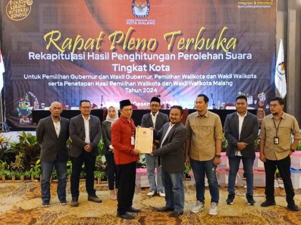 Wahyu Ali Unggul Di Pilkada Kota Malang, Rekapitulasi Kpu Resmi Selesai