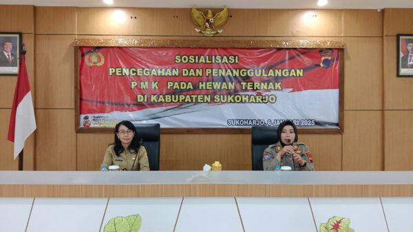 Bhabinkamtibmas Sukoharjo Ikuti Sosialisasi Penyakit Mulut Dan Kuku