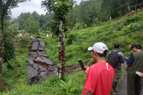 Jalur Randudongkal Watukumpul Pemalang Ditutup Sementara Akibat Tanah Bergerak Dan Retak